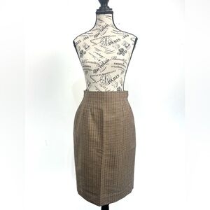 Aquascutum London Classic Check wool pencil skirt